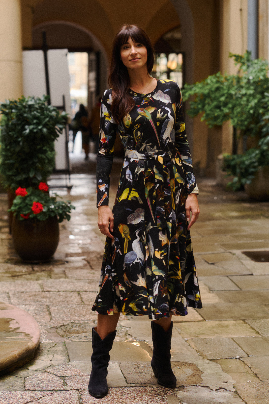 Dress KLIN LADY birds of Warsaw print