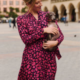 Dress MON AMOUR leo print pink and black