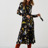 Dress KLIN LADY birds of Warsaw print
