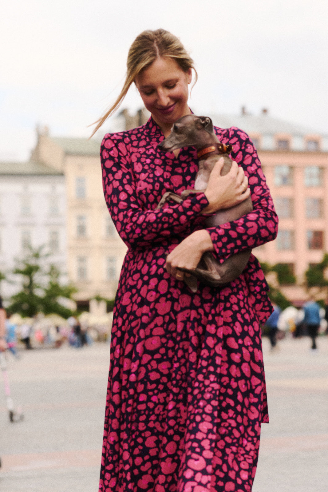 Dress MON AMOUR leo print pink and black