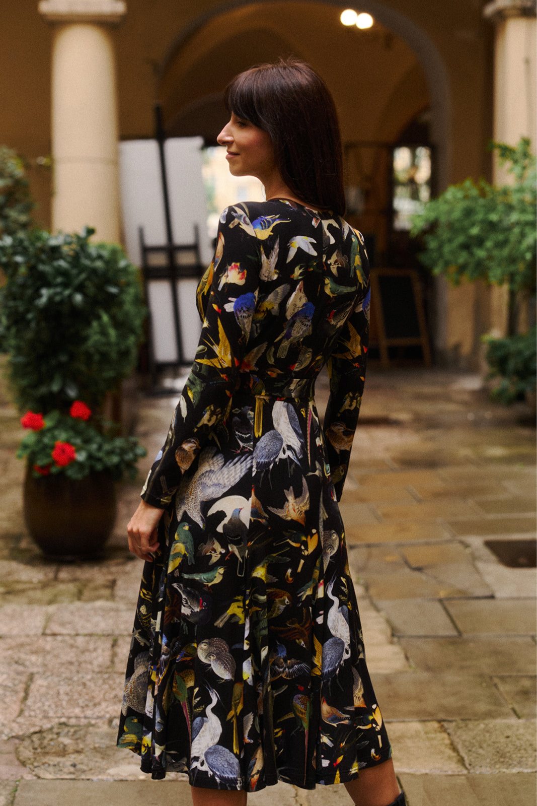 Dress KLIN LADY birds of Warsaw print