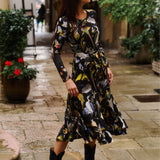 Dress KLIN LADY birds of Warsaw print
