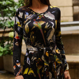 Dress KLIN LADY birds of Warsaw print