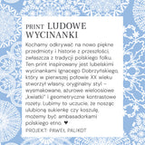 Print Ludowe Wycinanki – polski folkowy wzór w biało-niebieskich kolorach, inspirowany tradycją etnograficzną