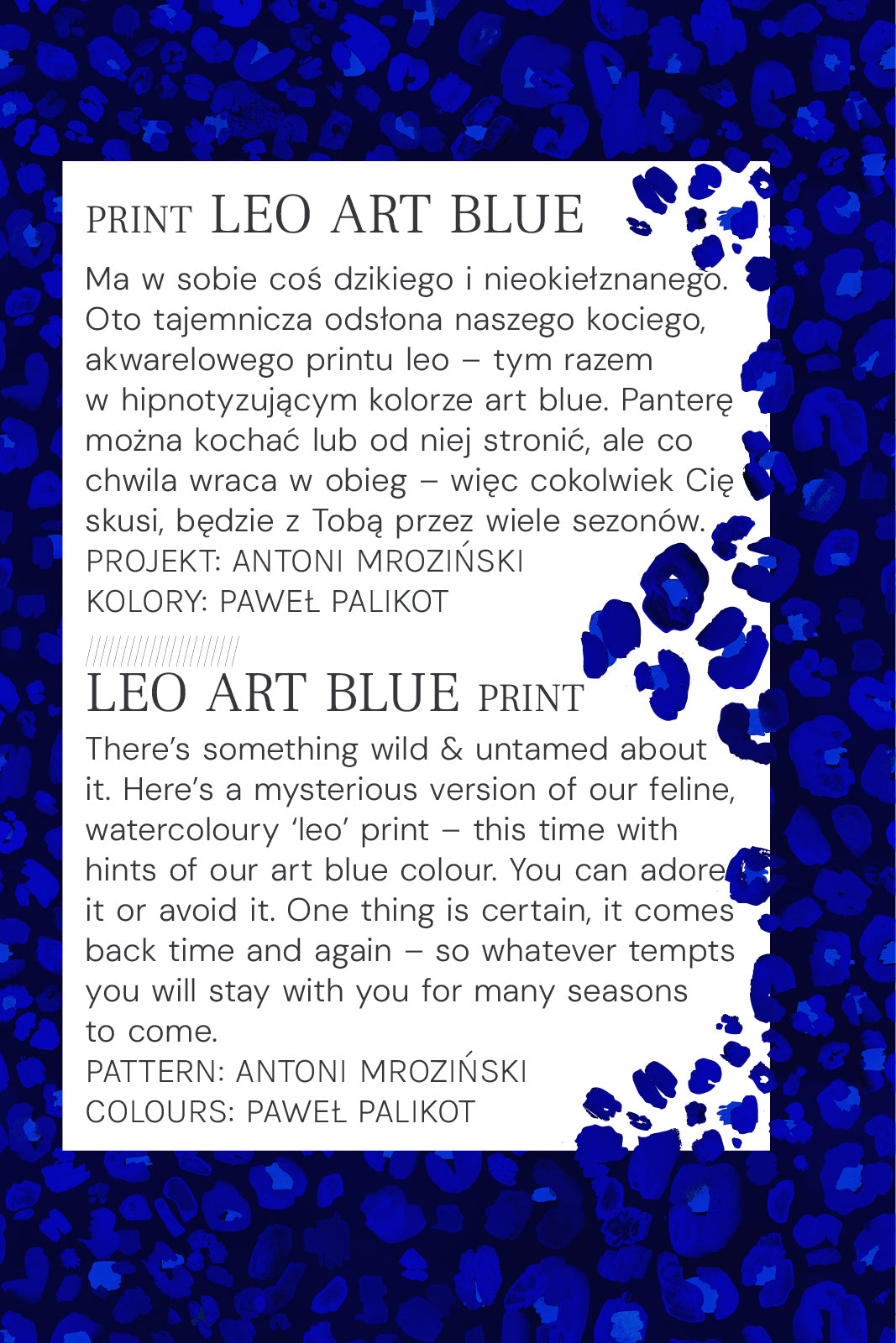 FLORENCE leo art blue print