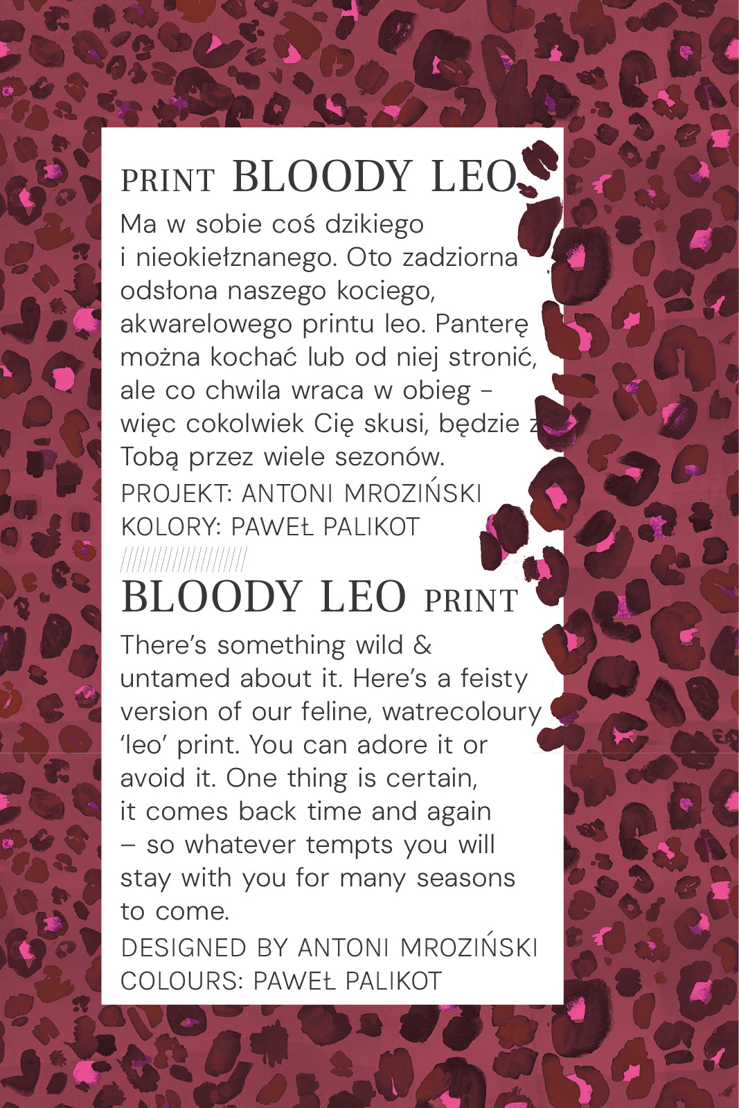 Sukienka LIBERTY DRESS print bloody leo