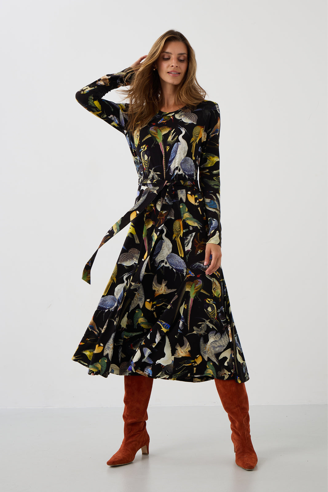 Dress KLIN LADY birds of Warsaw print
