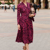 Dress MON AMOUR leo print pink and black