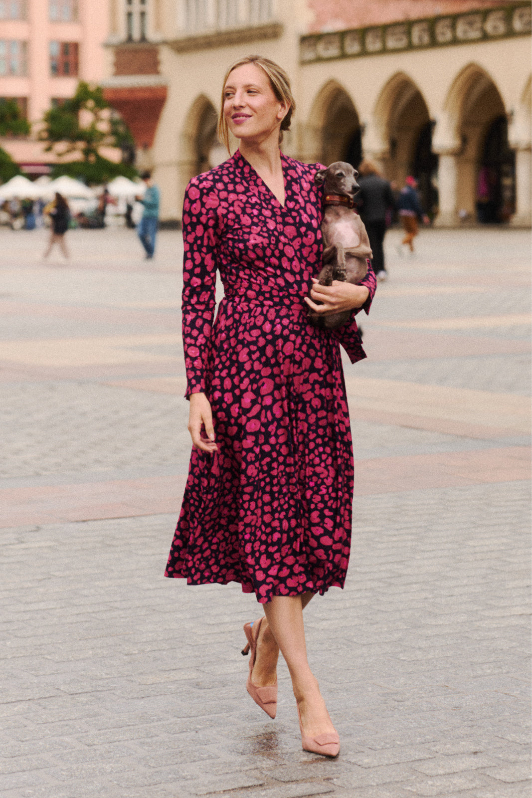 Dress MON AMOUR leo print pink and black