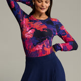 Blouse SAWCIA LONGSLEEVE Dreamworld orange & violet print