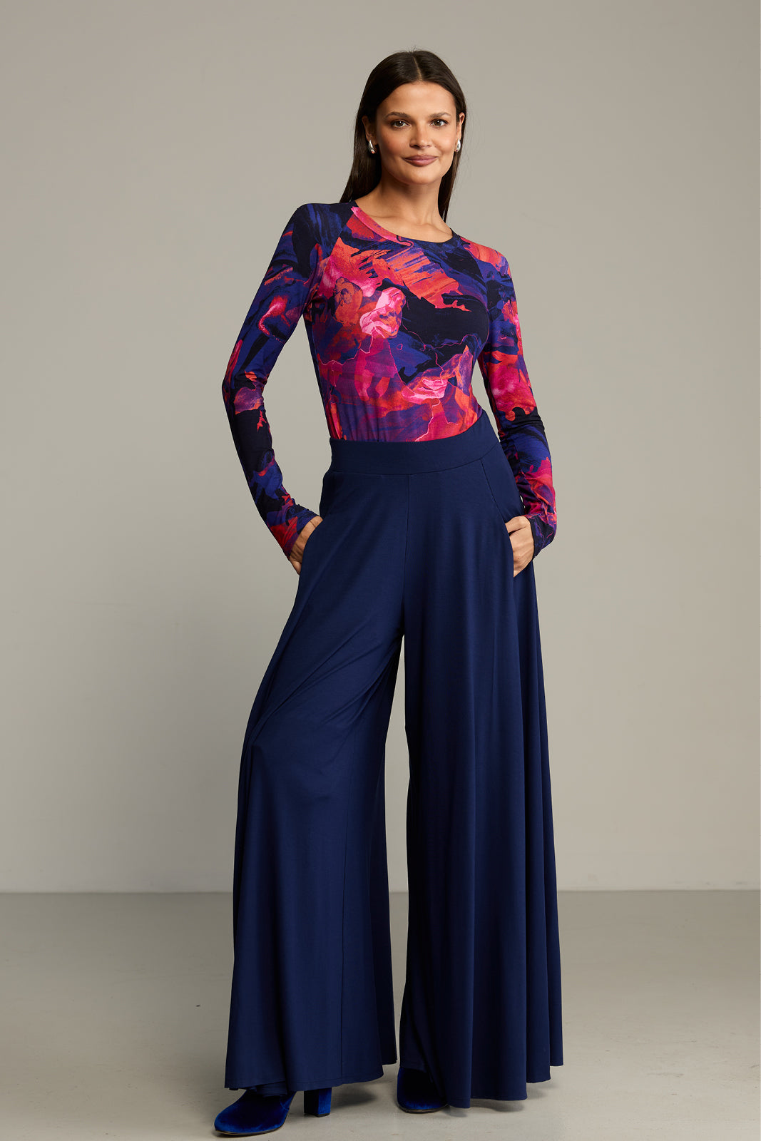 Blouse SAWCIA LONGSLEEVE Dreamworld orange & violet print