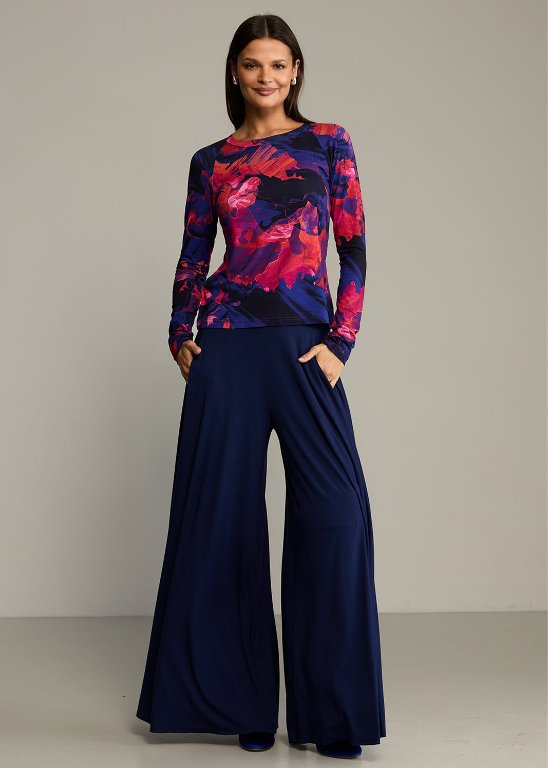 Blouse SAWCIA LONGSLEEVE Dreamworld orange & violet print