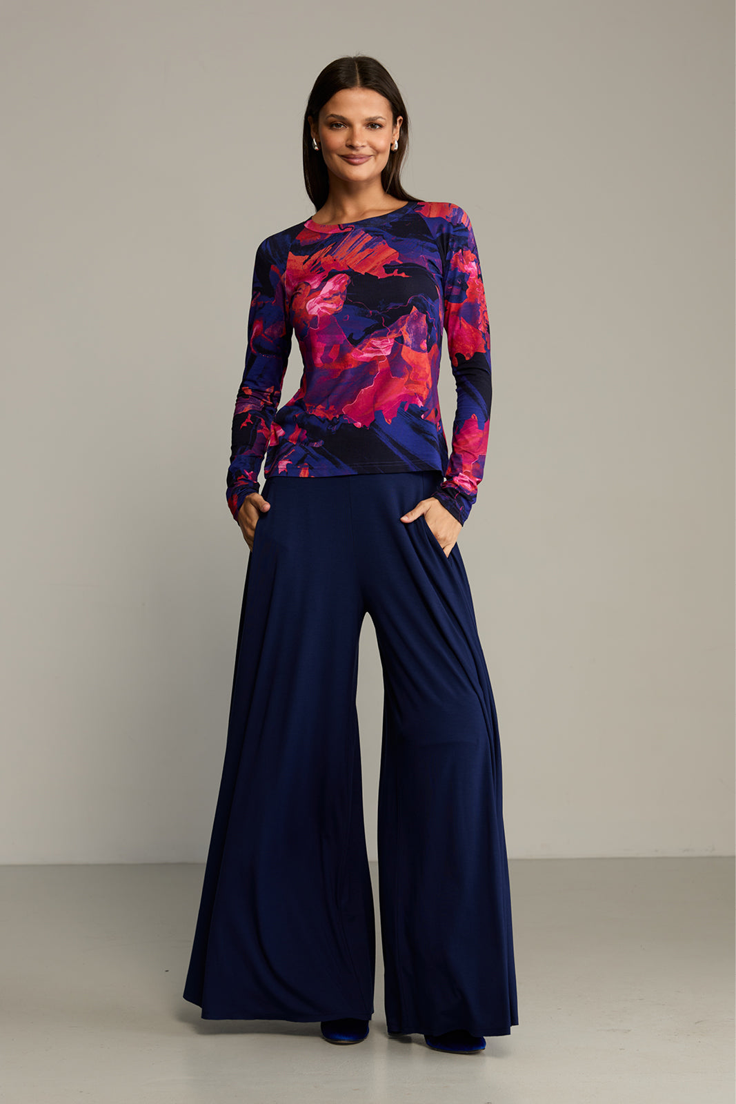 Blouse SAWCIA LONGSLEEVE Dreamworld orange & violet print