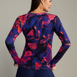 Blouse SAWCIA LONGSLEEVE Dreamworld orange & violet print