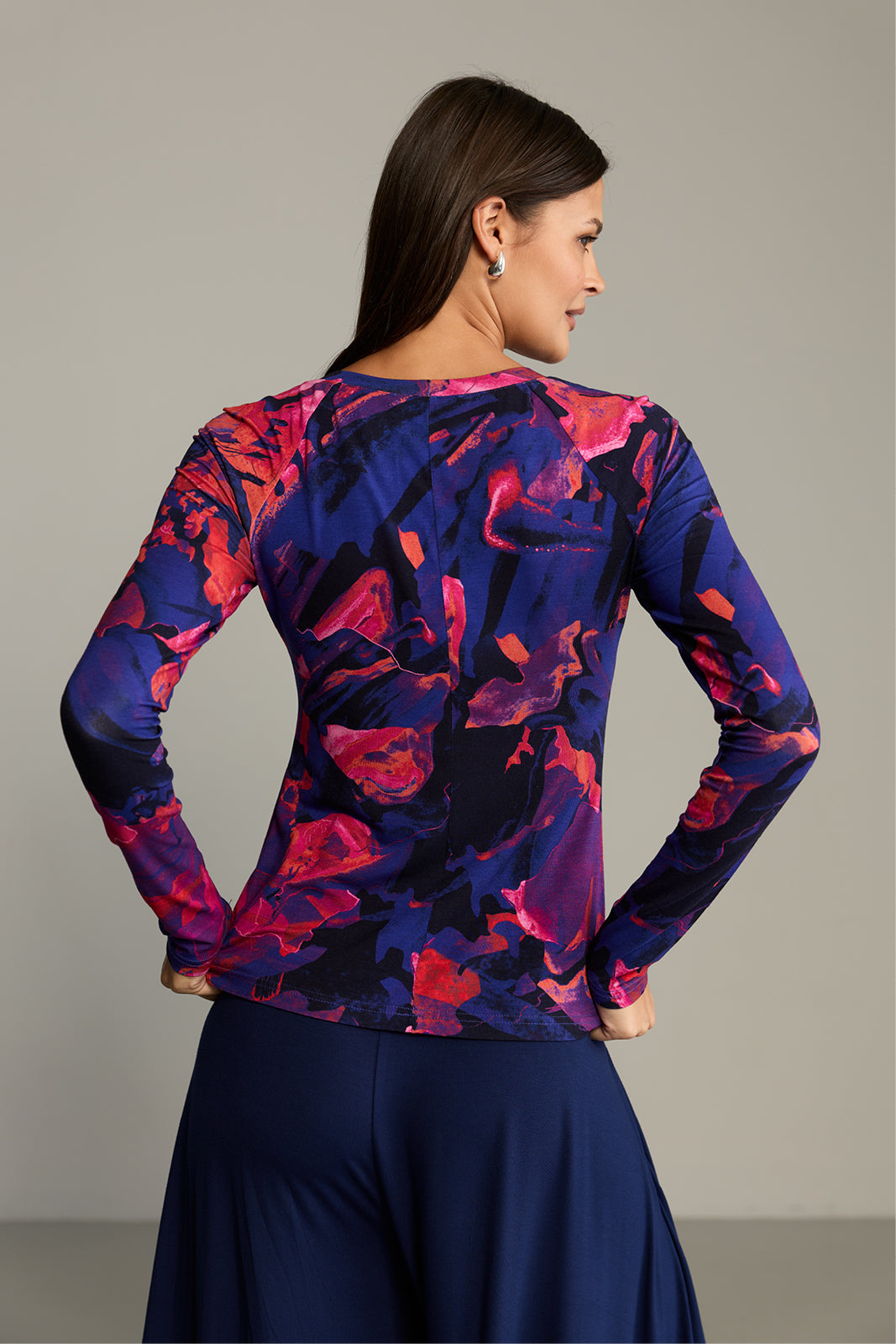 Blouse SAWCIA LONGSLEEVE Dreamworld orange & violet print