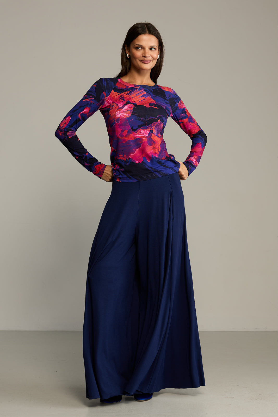 Blouse SAWCIA LONGSLEEVE Dreamworld orange & violet print