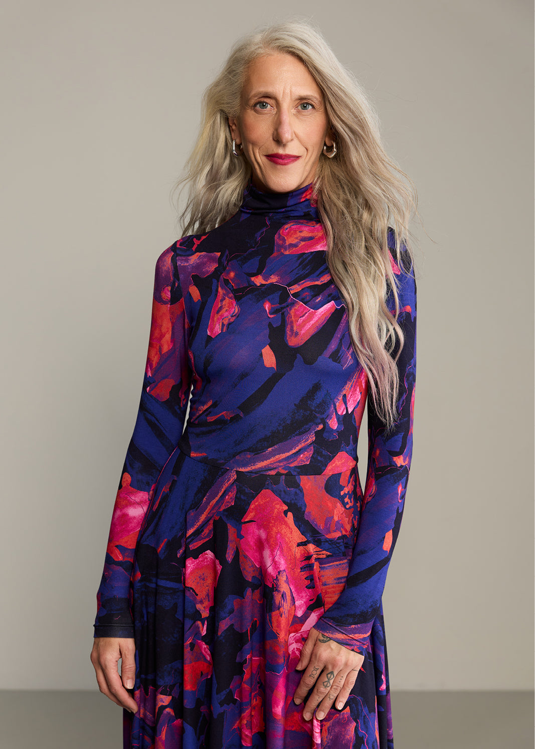 Dress GO(LF) FOR IT Dreamworld orange & violet print