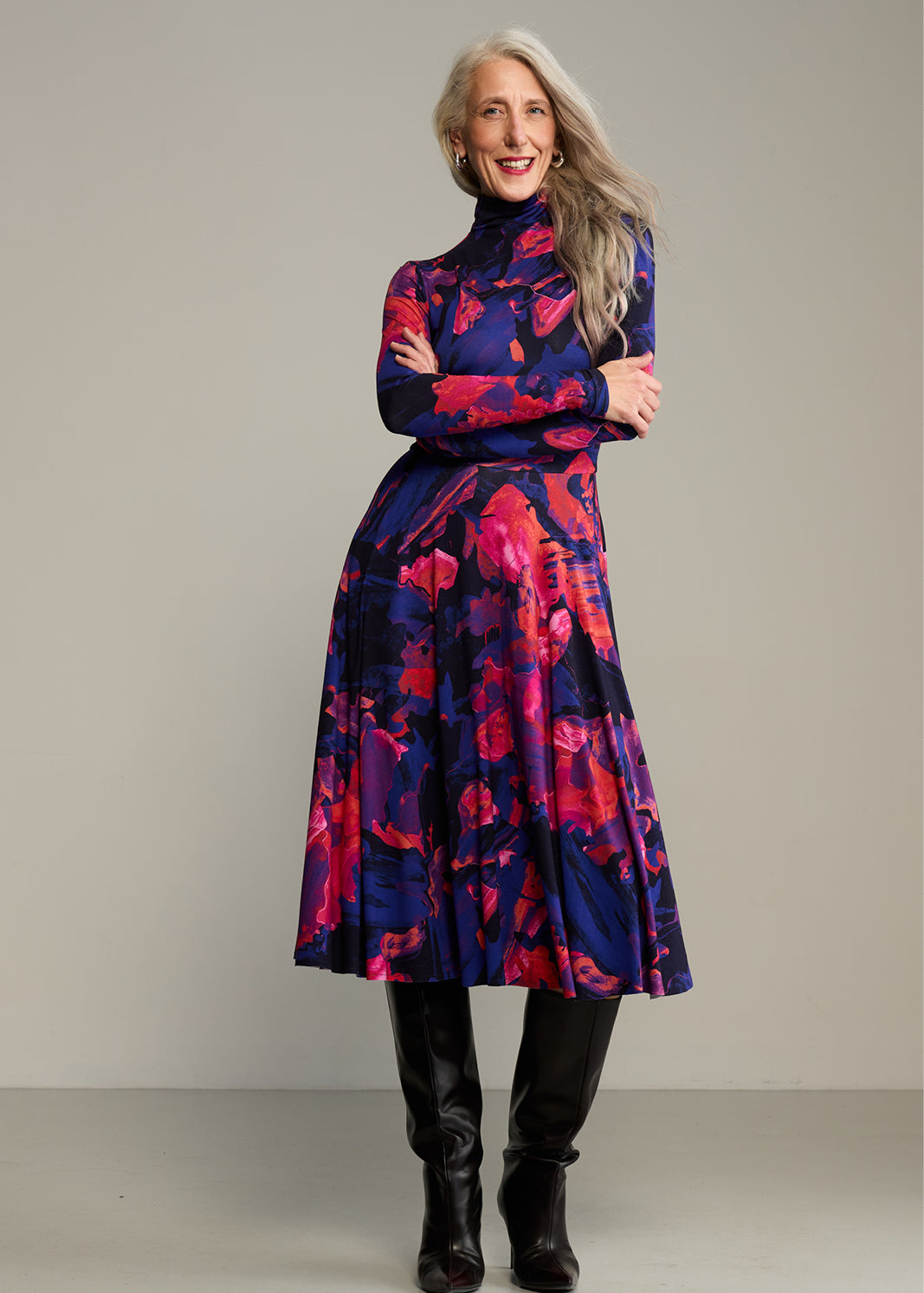 Dress GO(LF) FOR IT Dreamworld orange & violet print