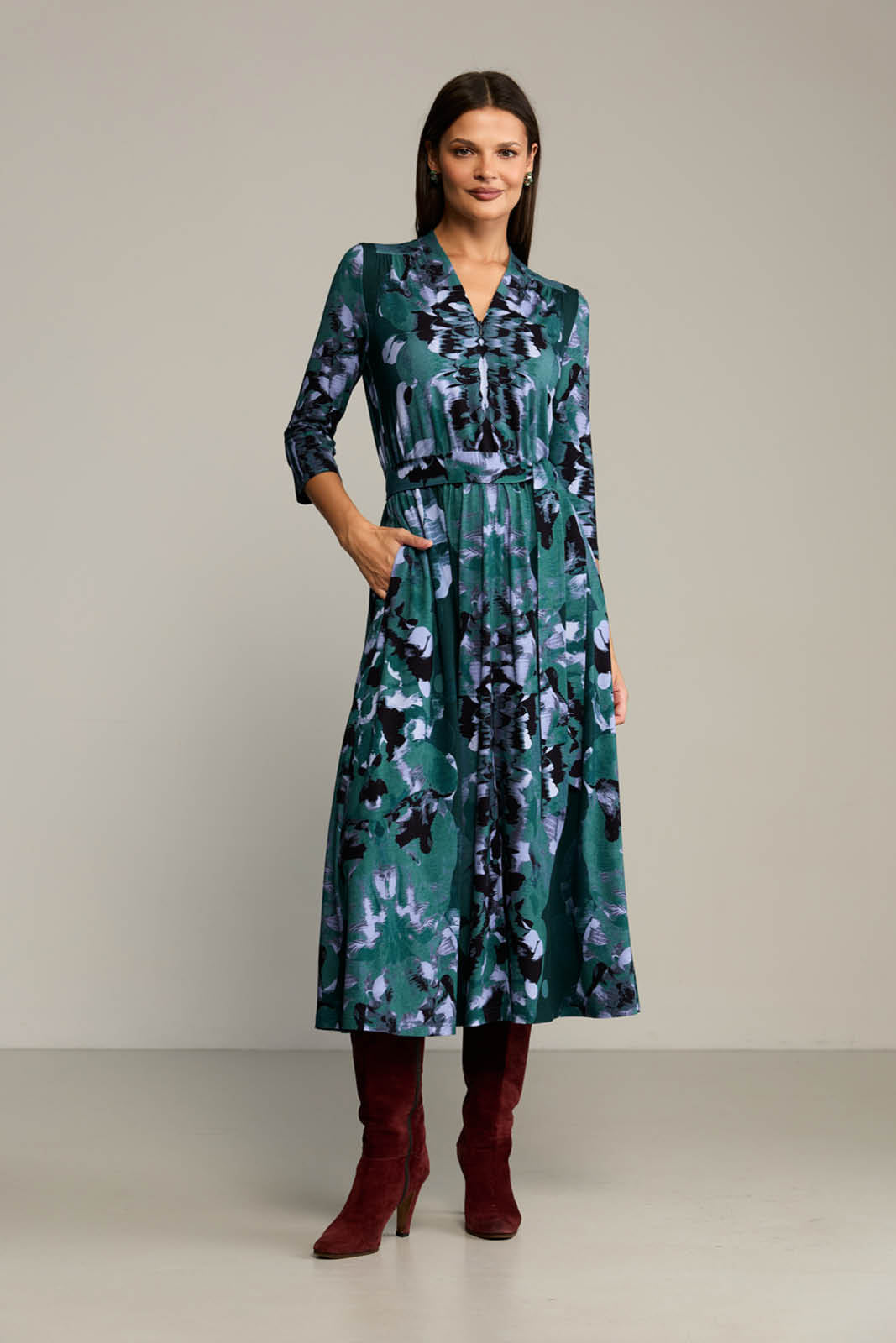 Dress LIBERTY DRESS Rorschach green print