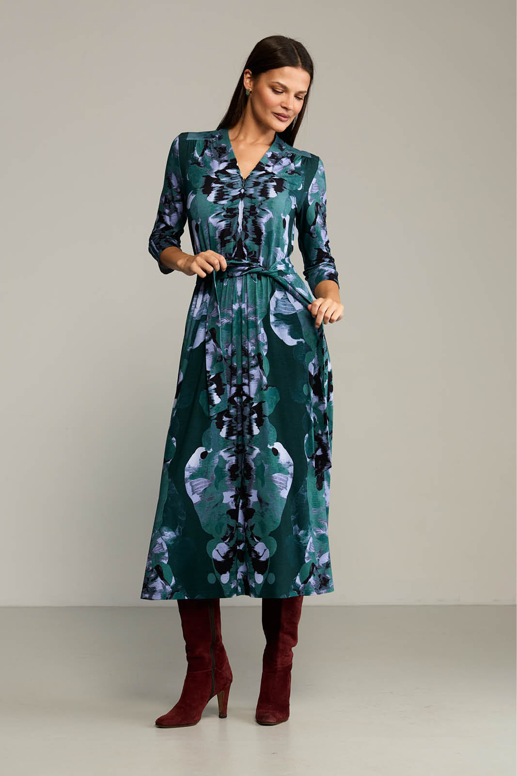 Dress LIBERTY DRESS Rorschach green print