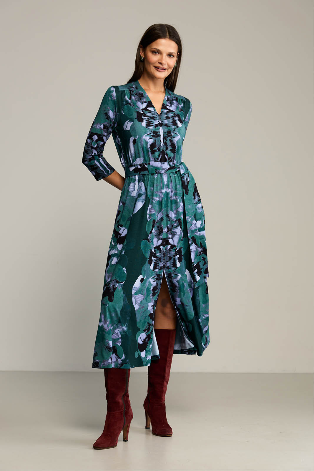 Dress LIBERTY DRESS Rorschach green print