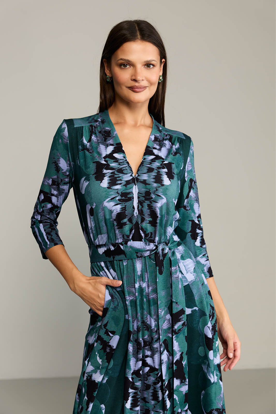 Dress LIBERTY DRESS Rorschach green print