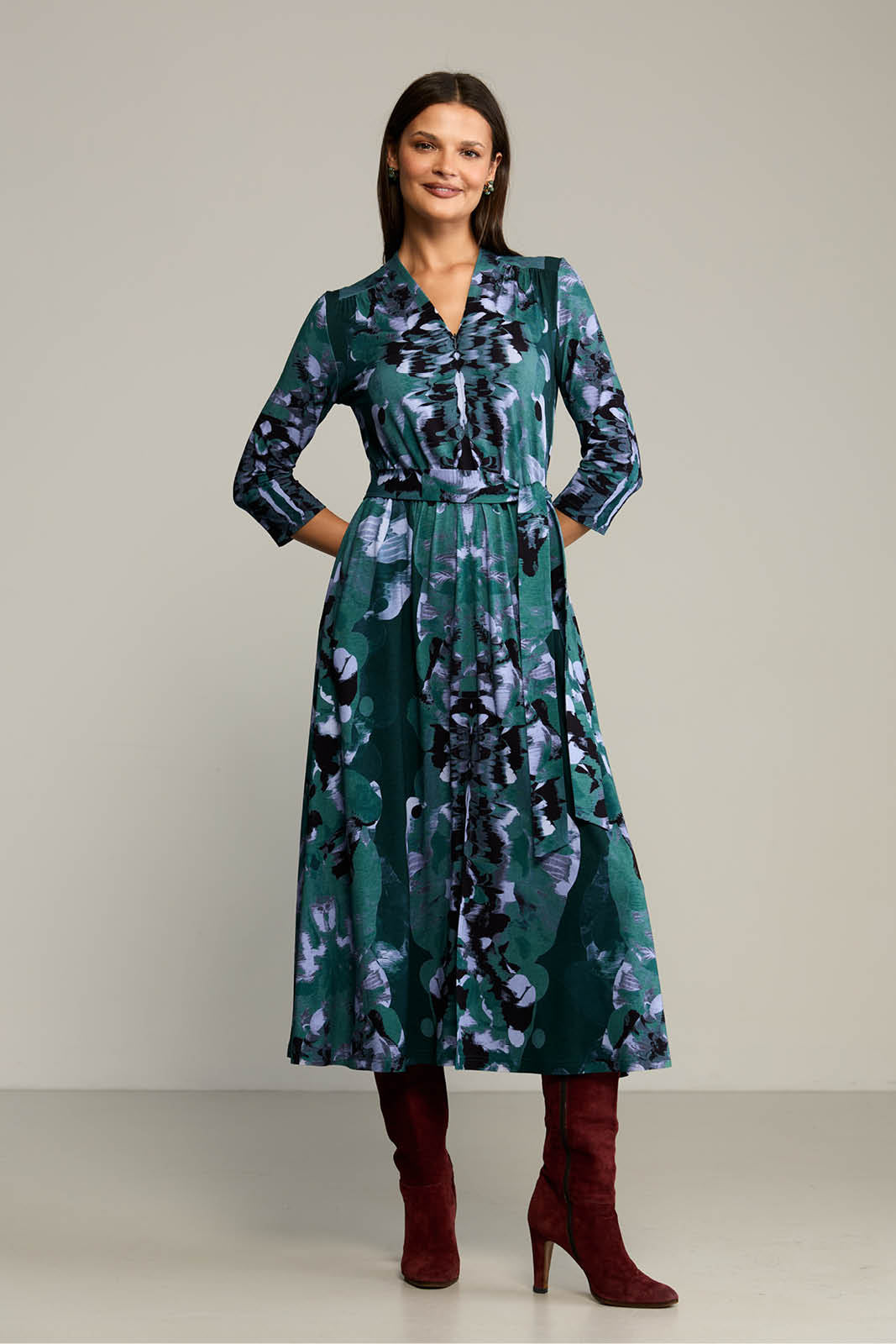 Dress LIBERTY DRESS Rorschach green print