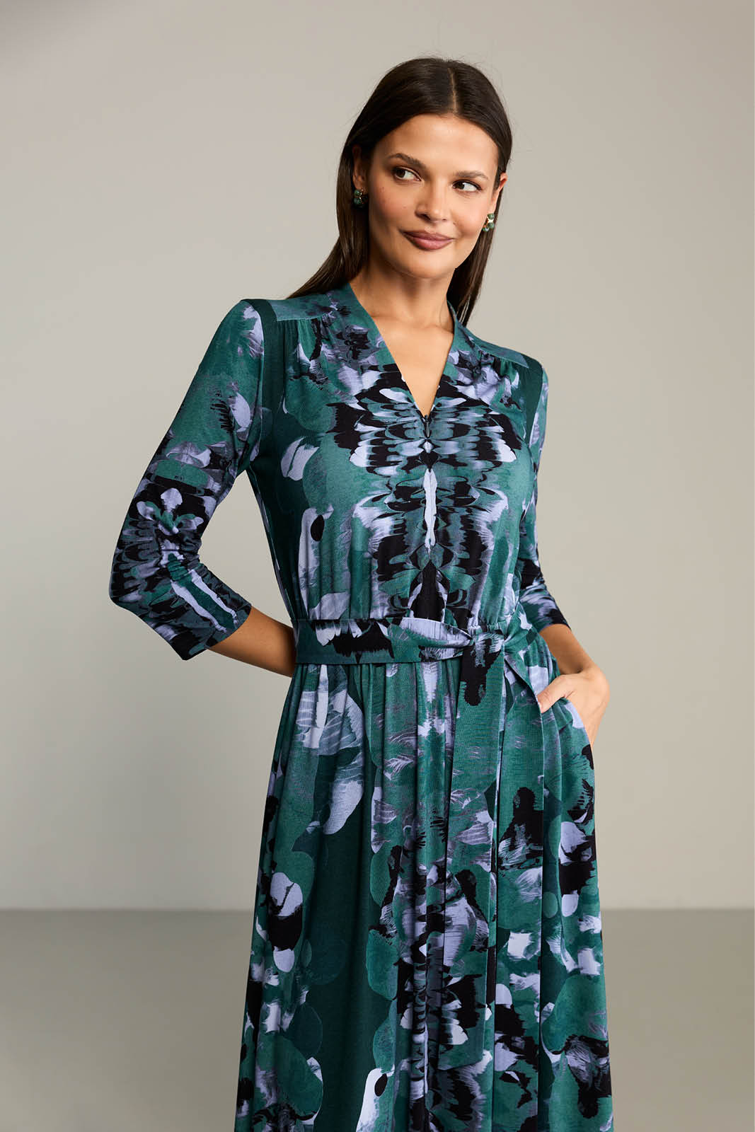 Dress LIBERTY DRESS Rorschach green print