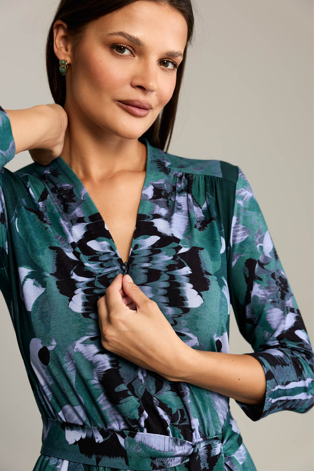 Dress LIBERTY DRESS Rorschach green print
