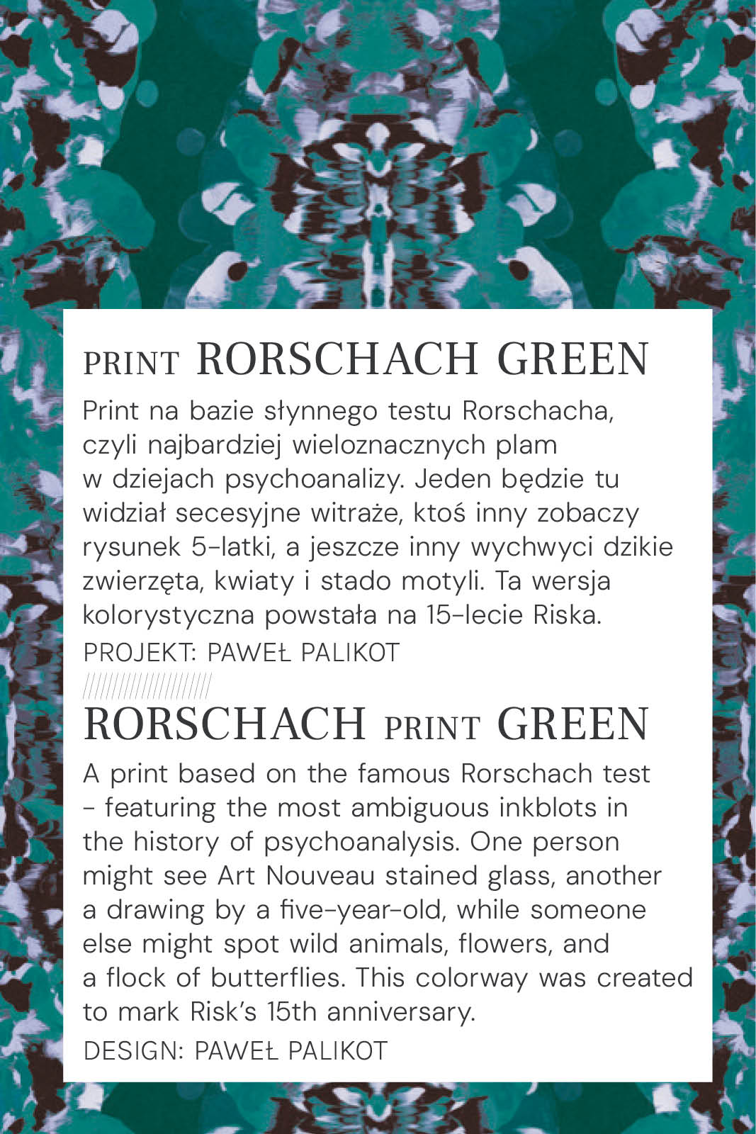 Dress LIBERTY DRESS Rorschach green print