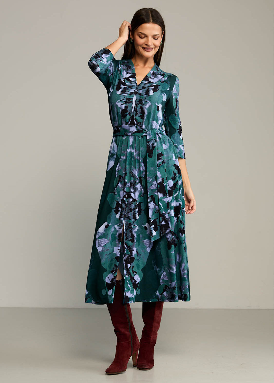 Dress LIBERTY DRESS Rorschach green print