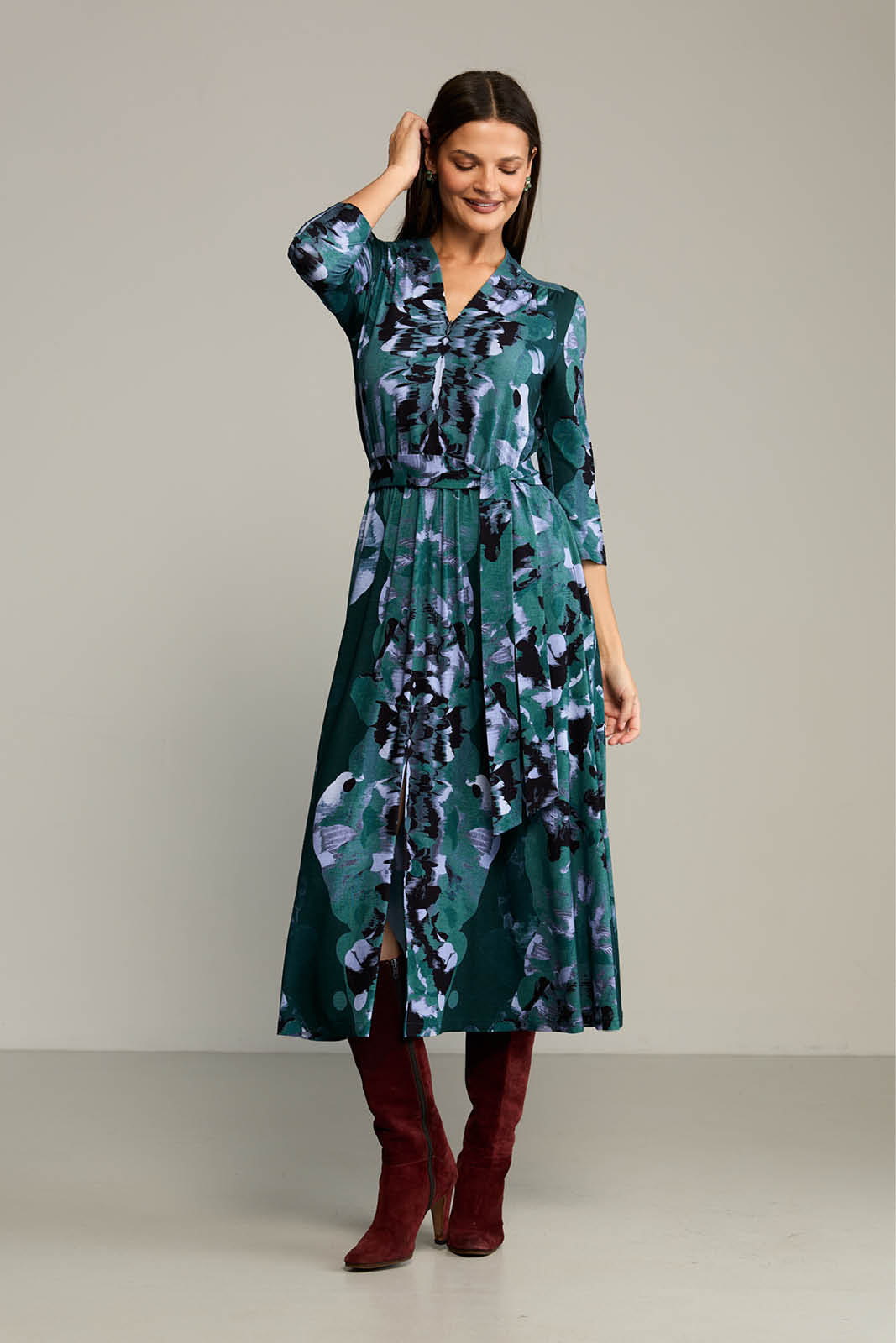 Dress LIBERTY DRESS Rorschach green print