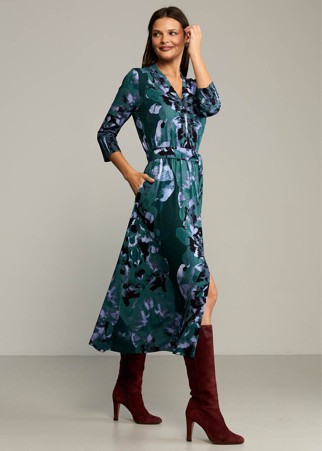 Dress LIBERTY DRESS Rorschach green print