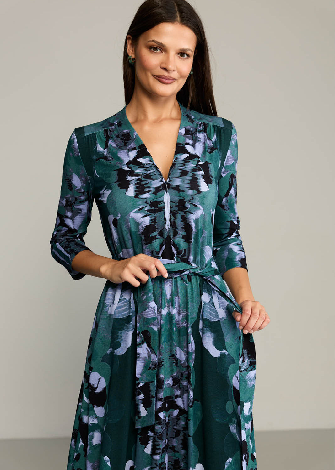 Dress LIBERTY DRESS Rorschach green print