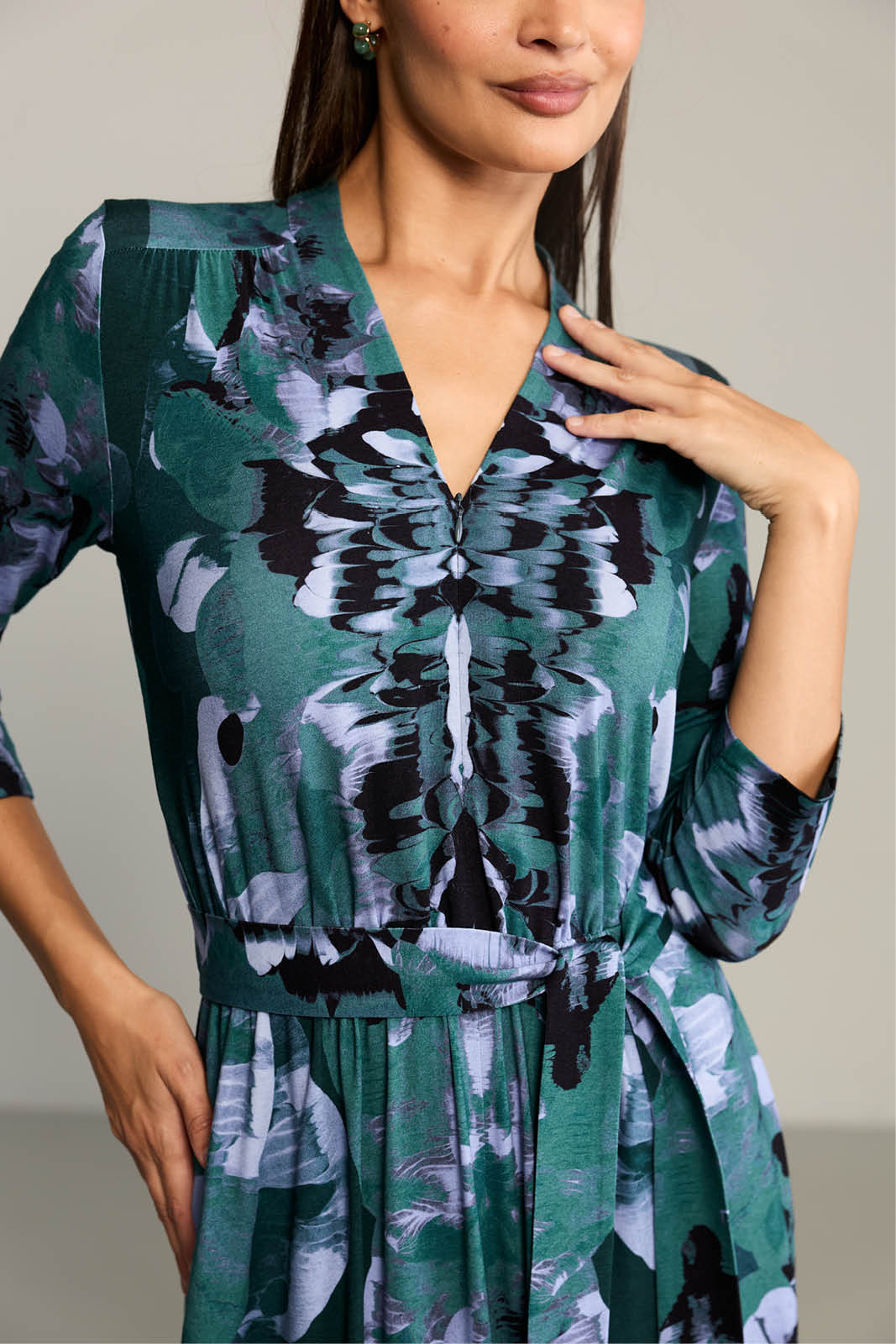 Dress LIBERTY DRESS Rorschach green print