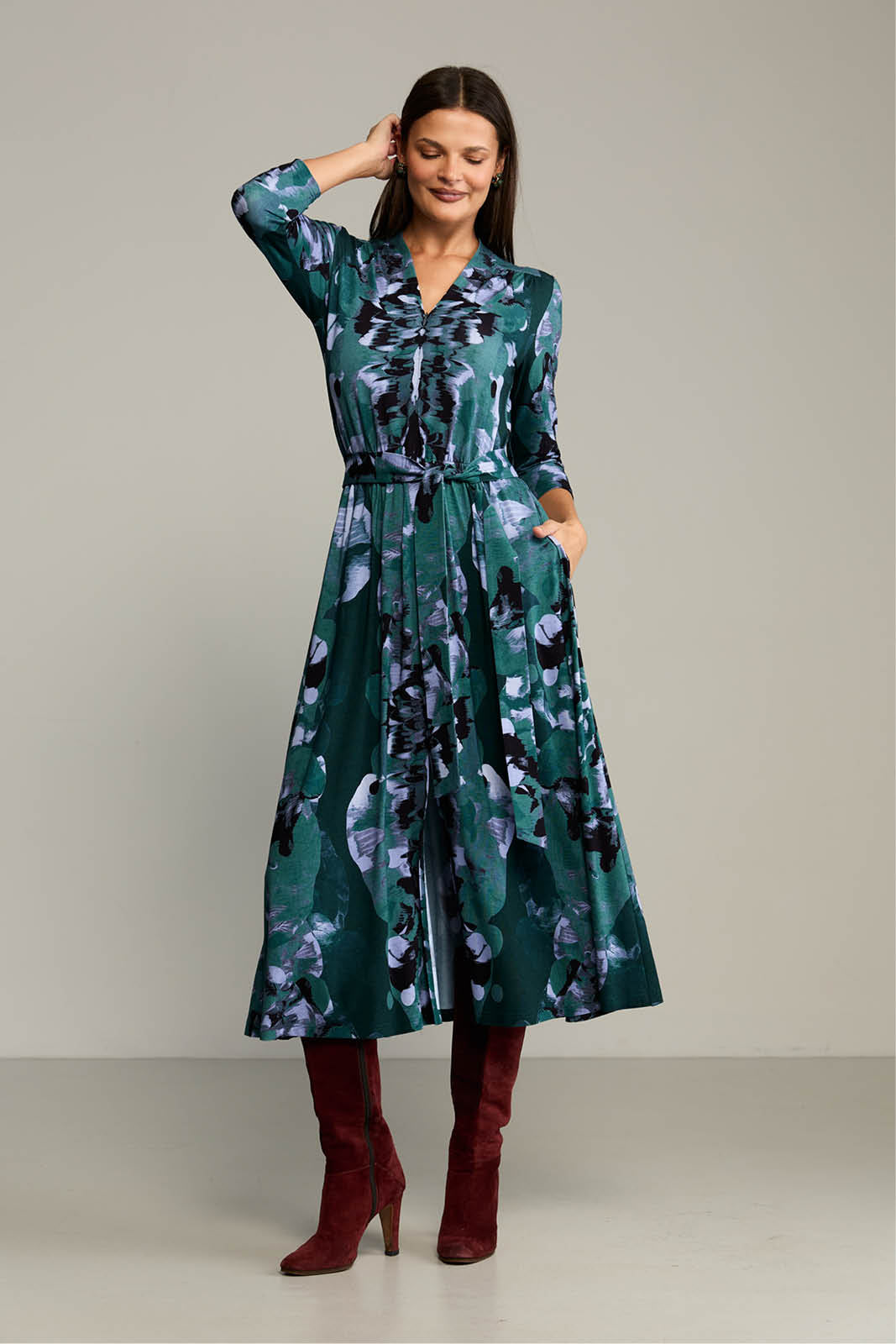 Dress LIBERTY DRESS Rorschach green print