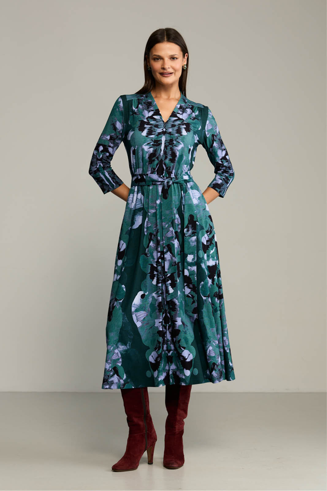 Dress LIBERTY DRESS Rorschach green print