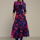 Dress OPERA Dreamworld orange & violet print