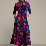 Dress OPERA Dreamworld orange & violet print