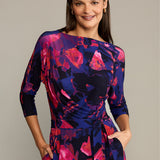 Dress OPERA Dreamworld orange & violet print