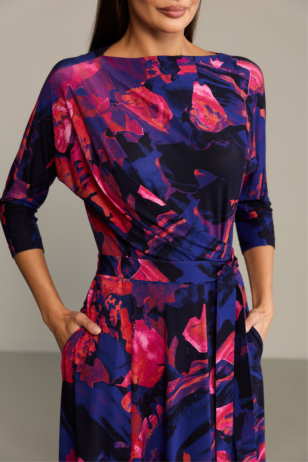 Dress OPERA Dreamworld orange & violet print