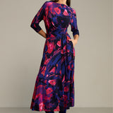 Dress OPERA Dreamworld orange & violet print