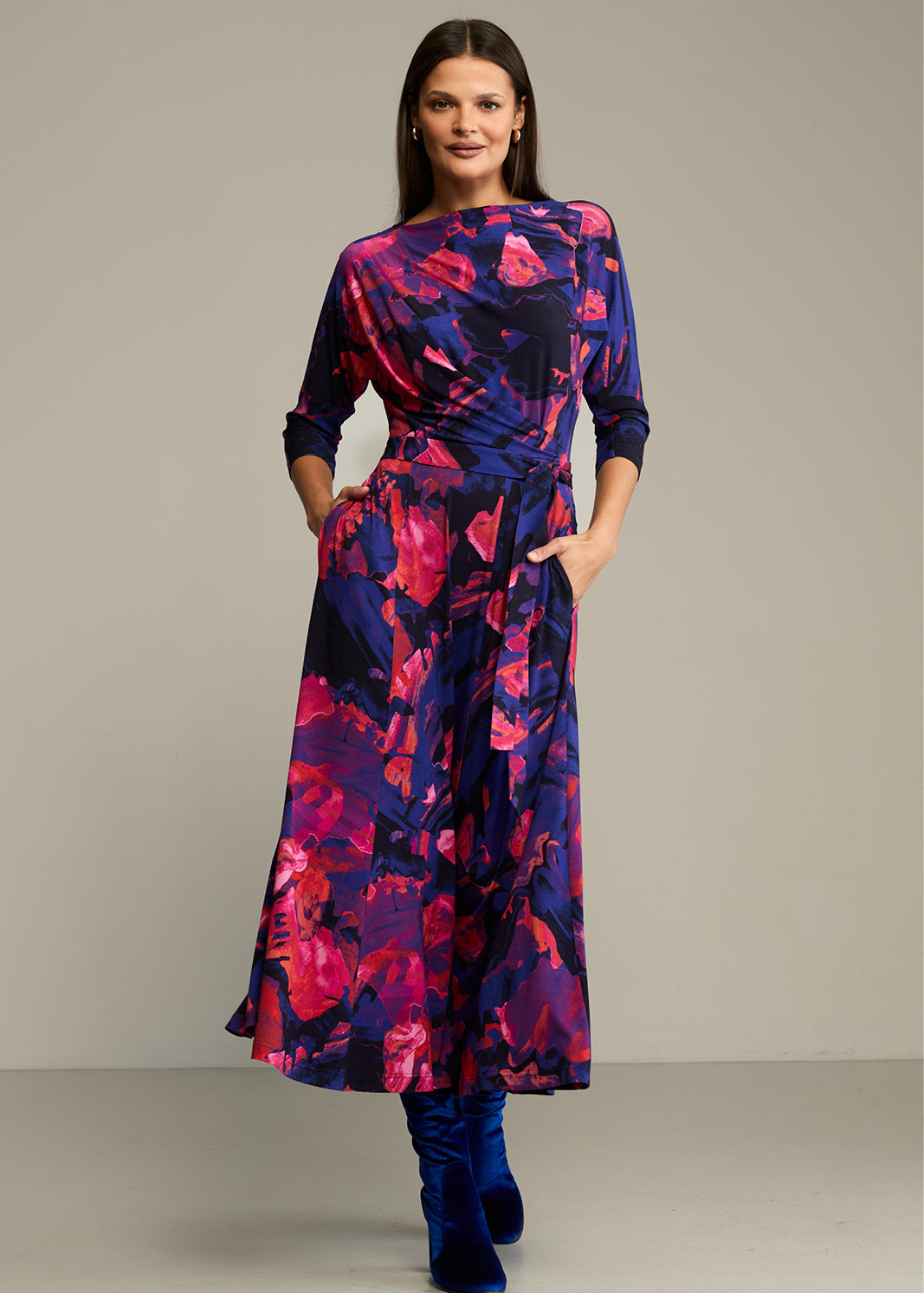 Dress OPERA Dreamworld orange & violet print