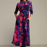 Dress OPERA Dreamworld orange & violet print