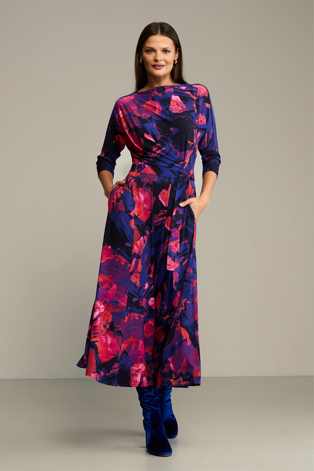 Dress OPERA Dreamworld orange & violet print