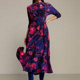 Dress OPERA Dreamworld orange & violet print