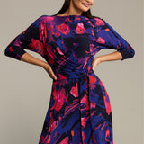 Dress OPERA Dreamworld orange & violet print