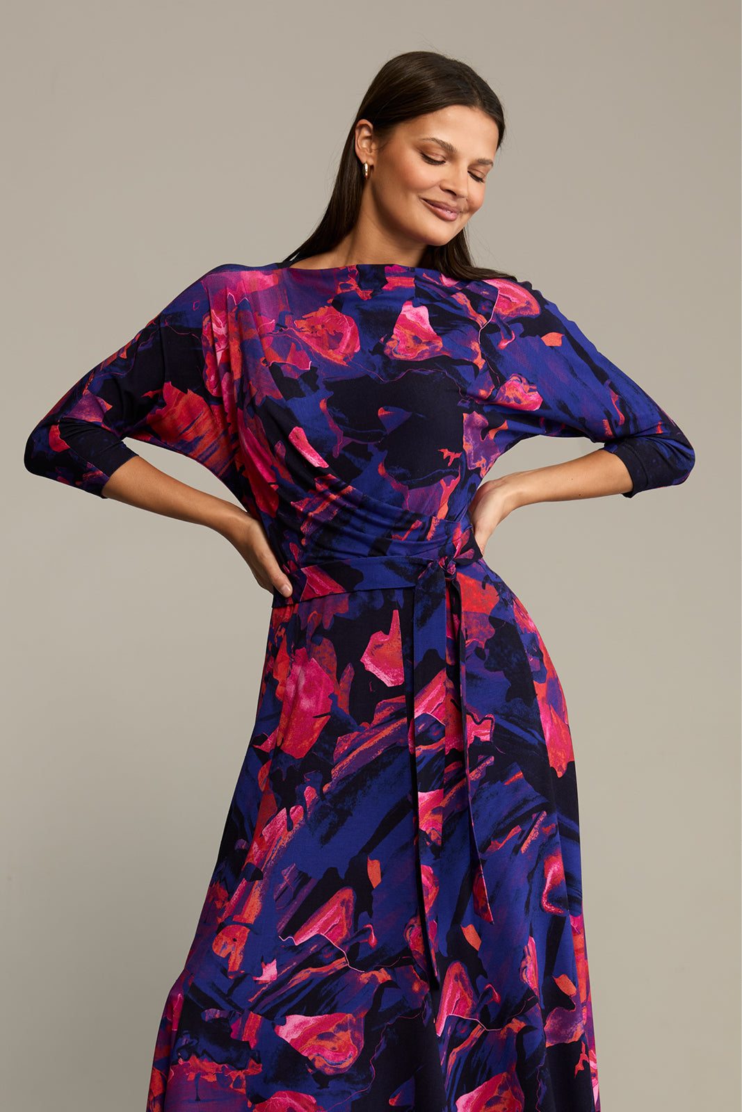Dress OPERA Dreamworld orange & violet print