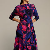 Dress OPERA Dreamworld orange & violet print