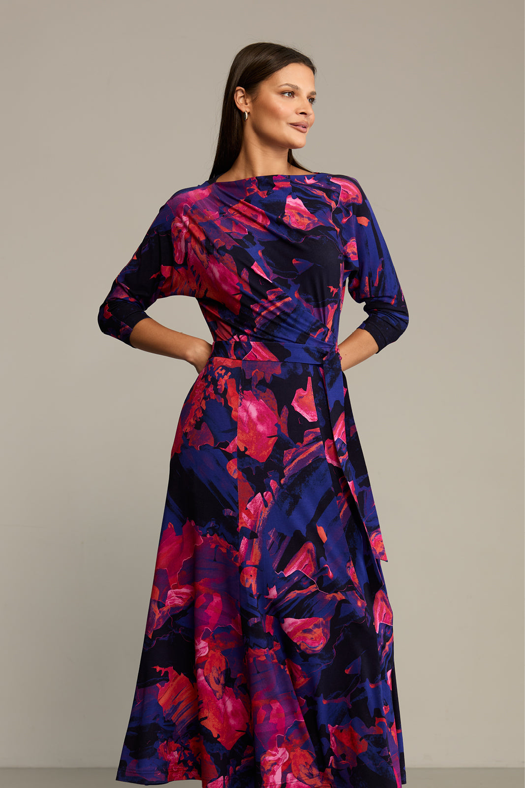 Dress OPERA Dreamworld orange & violet print